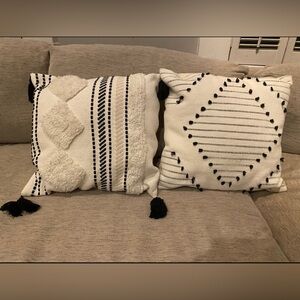 Boho Throw Pillows Set of 2 Modern Farmhouse Accent Home Decor
